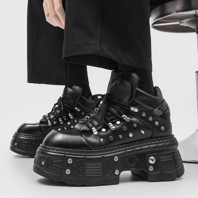 New Gothic Punk Men's Platform - Men'S Shoes Increase Height ulasan dan harga