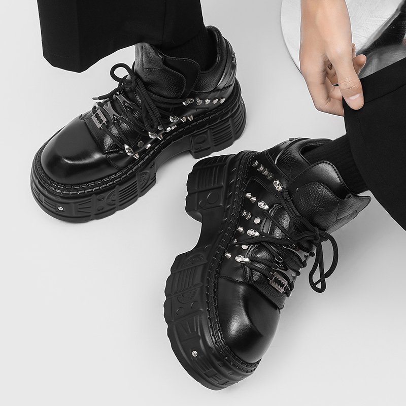 New Gothic Punk Men's Platform - Men'S Shoes Increase Height ulasan dan harga